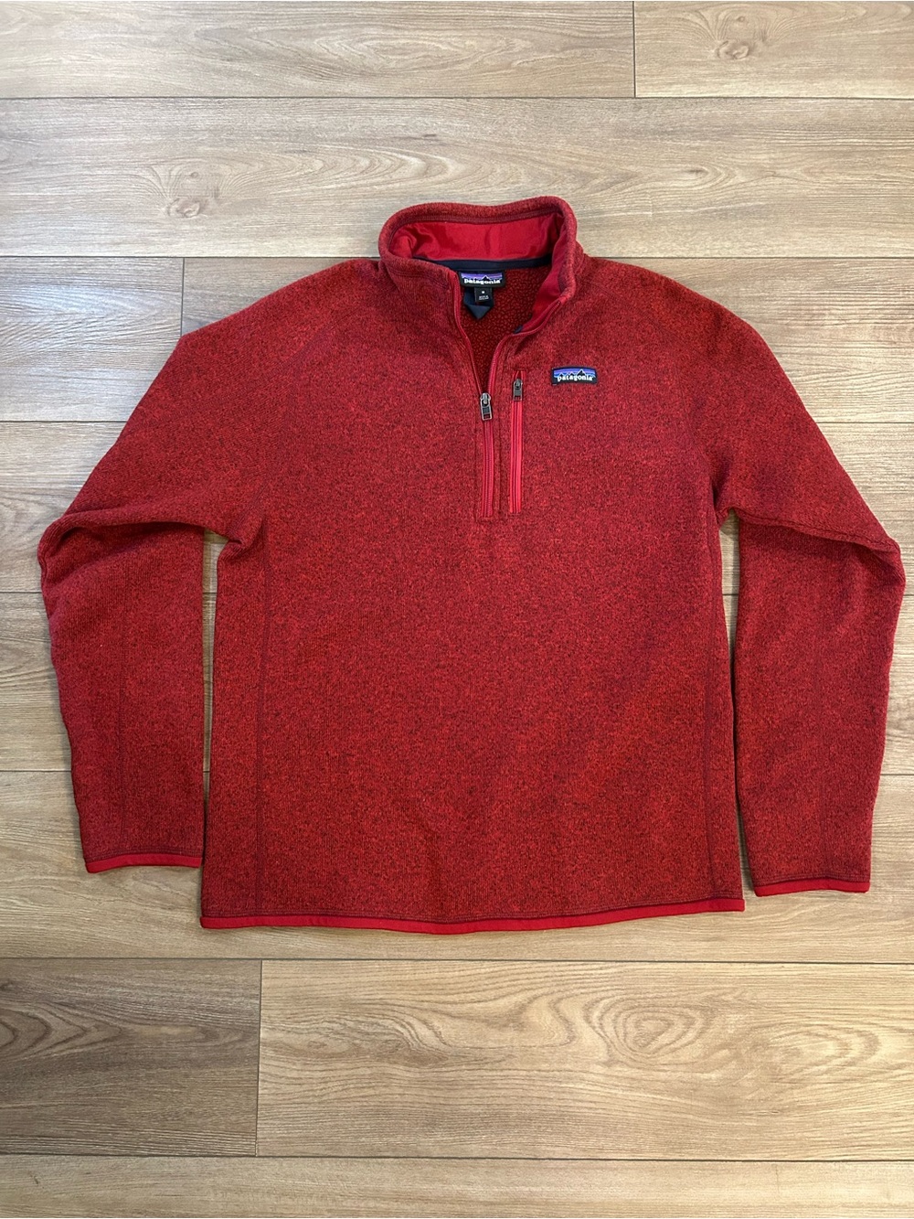 Patagonia Better Sweater 1/4 Zip Fleece Pullover Red Mens M